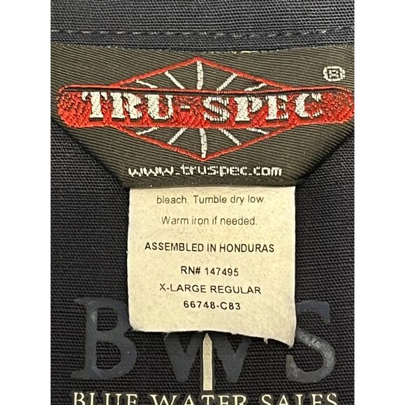 Tactical Field Shirt Rip-StopMens Blue XL PolyCotton Long Sleeve Button Front - Picture 6 of 15